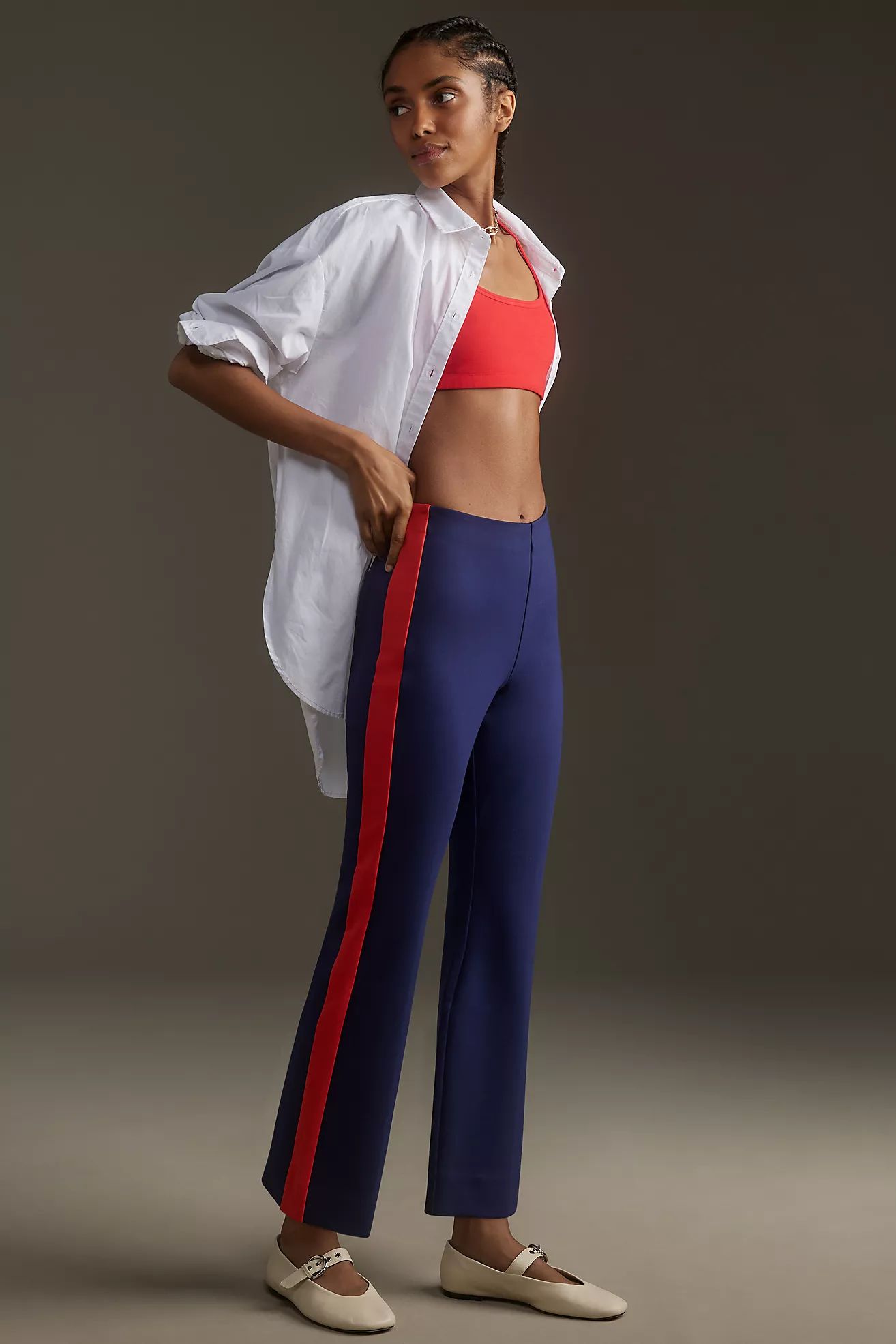 The Margot Kick-Flare Cropped Pants by Maeve: Sport Stripe Edition | Anthropologie (US)