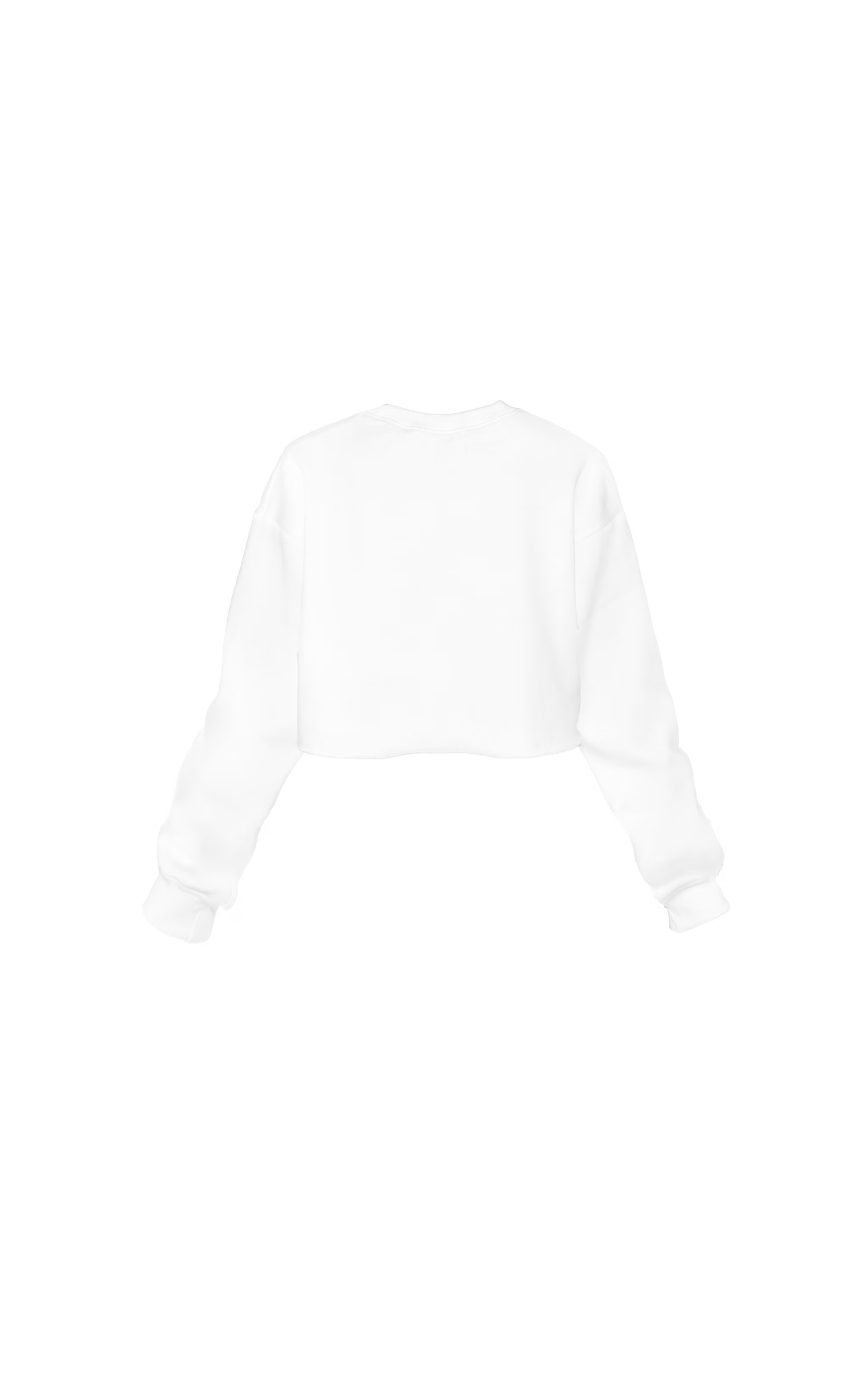 White Crop Oversized Fit Sweatshirt | PrettyLittleThing US