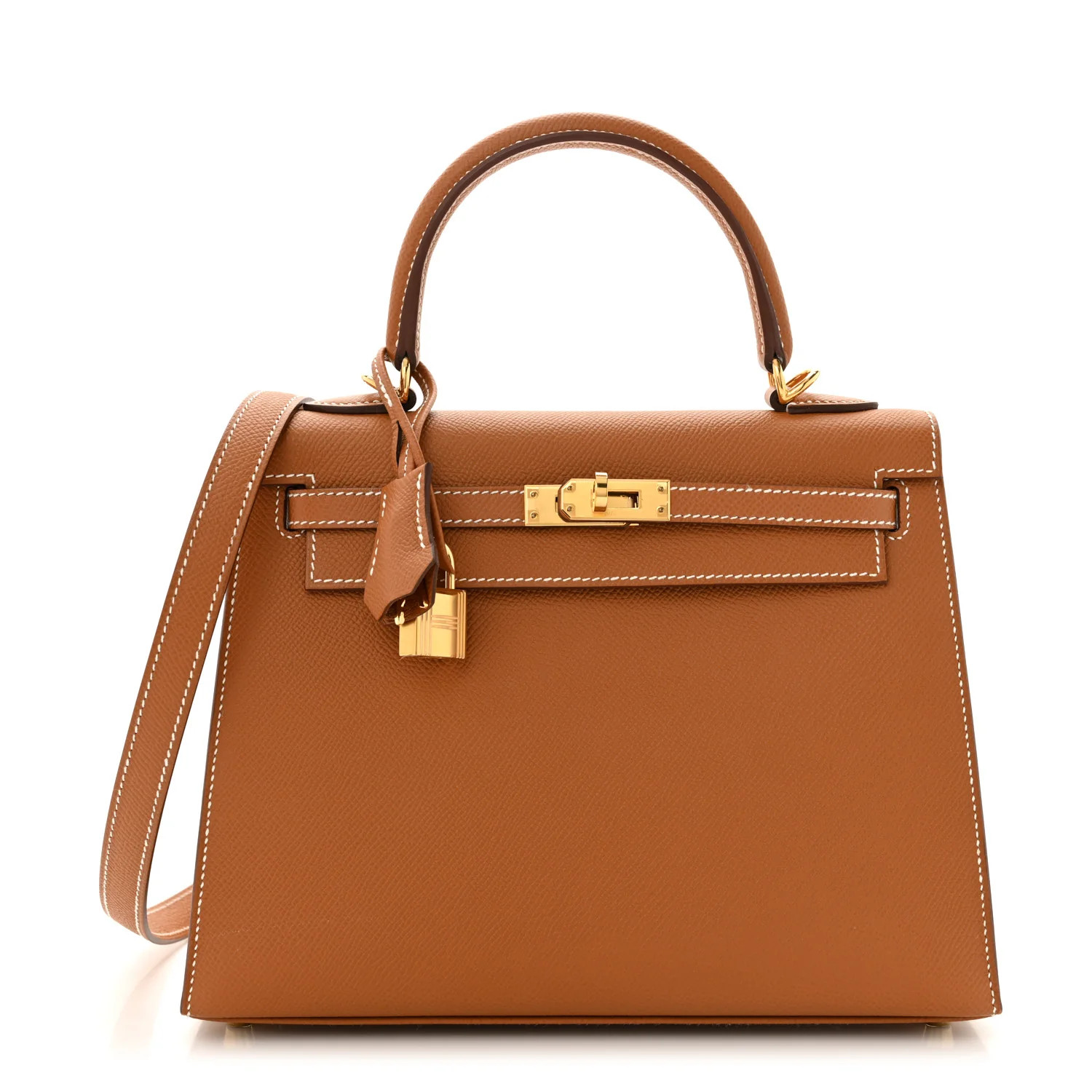 Epsom Kelly Sellier 25 Gold | FASHIONPHILE (US)