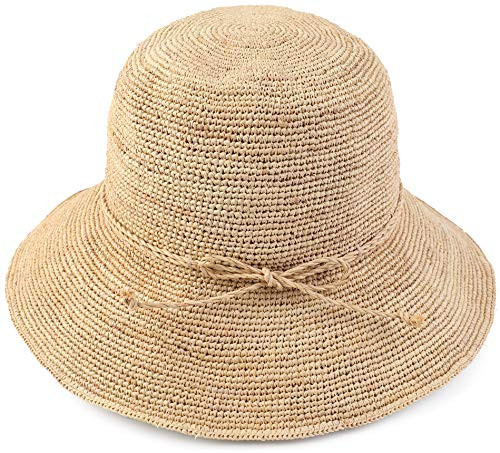 Melesh Women's Bucket Hats Fashion Womens Summer Beach Sun Straw Hat (Natural) | Amazon (US)