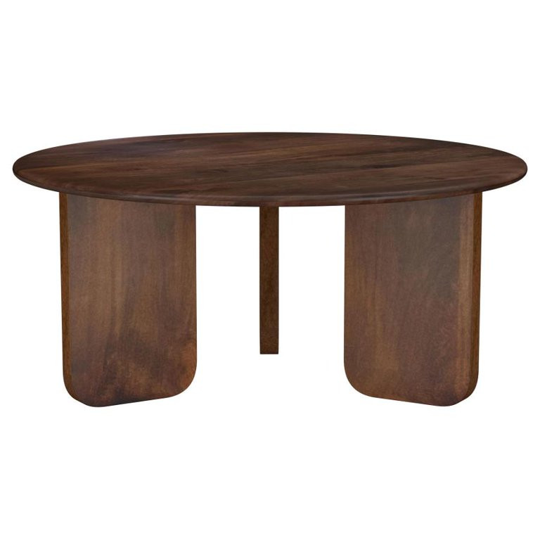 Dale Round Solid Mango Wood Coffee Table Brown | Walmart (US)