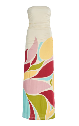 Exclusive Riviera Daphne Strapless Printed Jersey Maxi Dress | Moda Operandi (Global)
