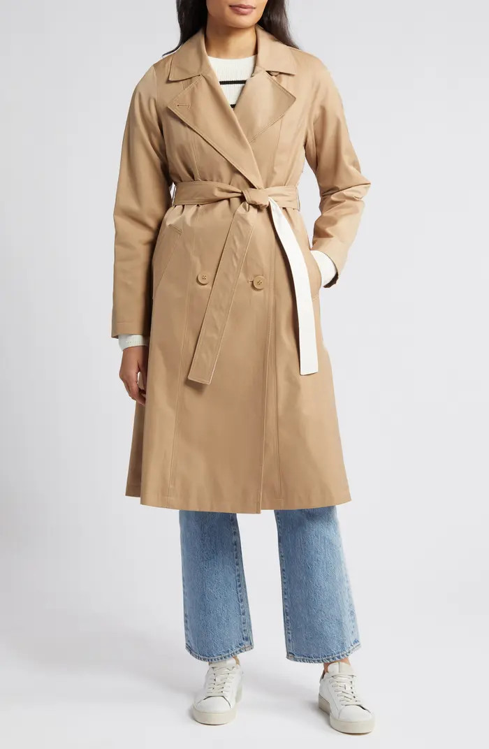 Water Repellent Double Breasted Cotton Blend Trench Coat | Nordstrom