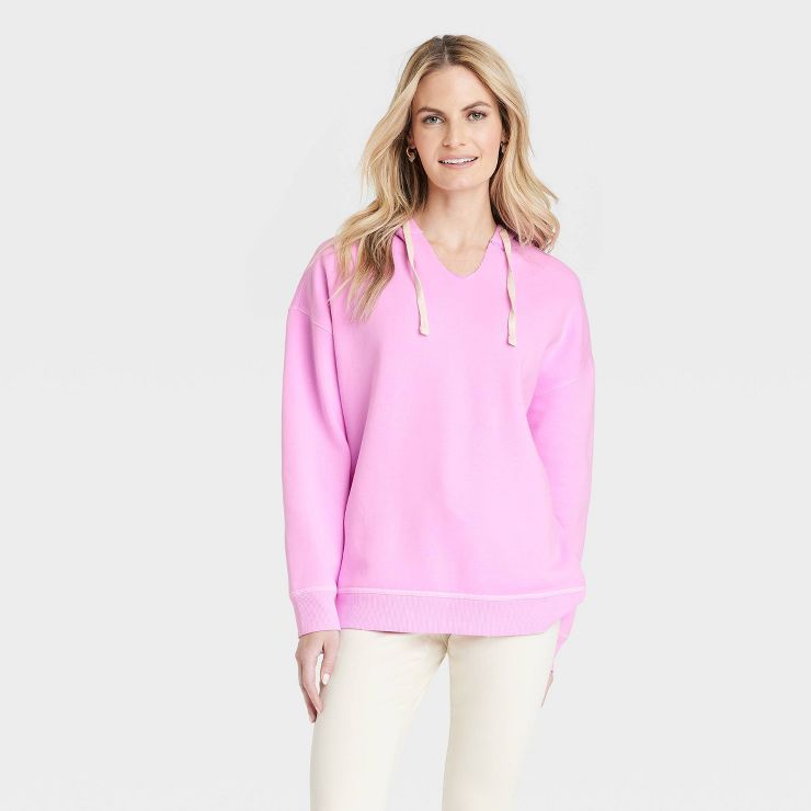 Women&#39;s Fleece Pullover Sweatshirt - Universal Thread&#8482; Pink XXL | Target