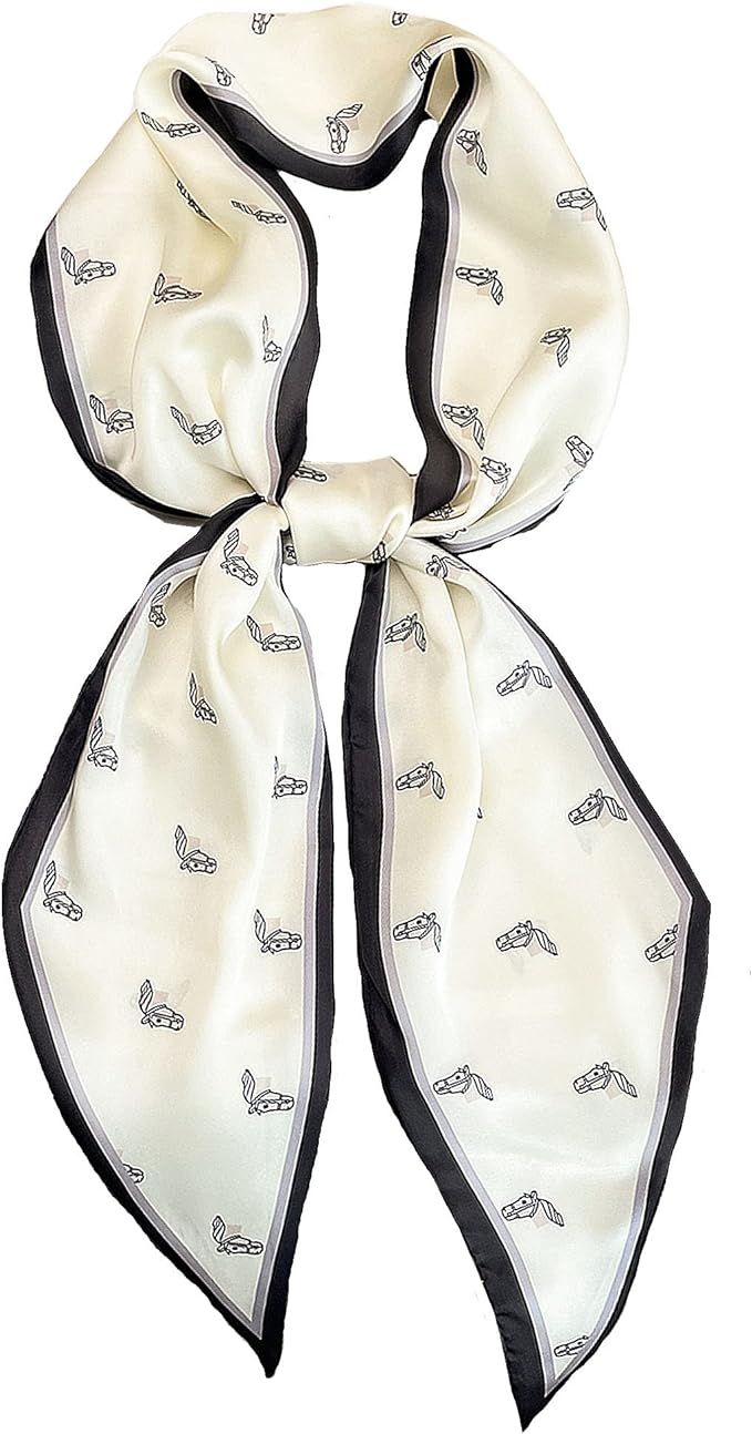 Roizsx fashion satin scarf for hair beach head wraps neck scarves for women lightweight handbag a... | Amazon (US)
