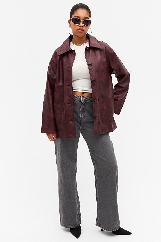Faux leather jacket | Monki