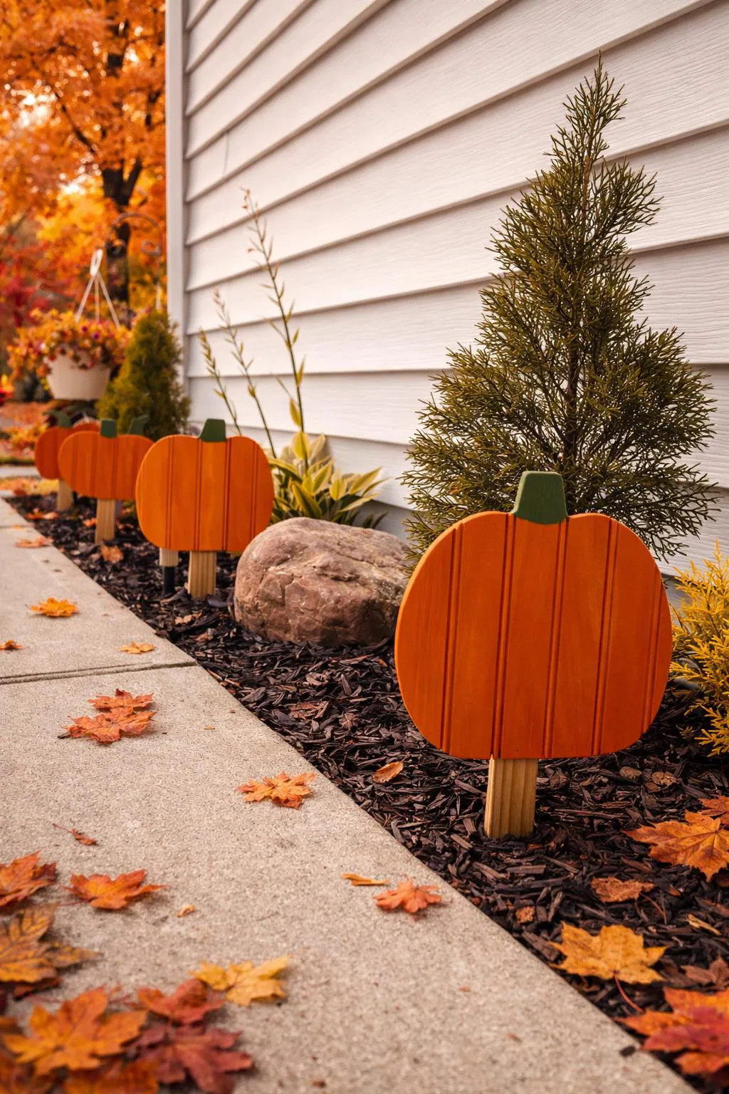 4 Pack Pumpkin Yard Stakes | Etsy (Global)