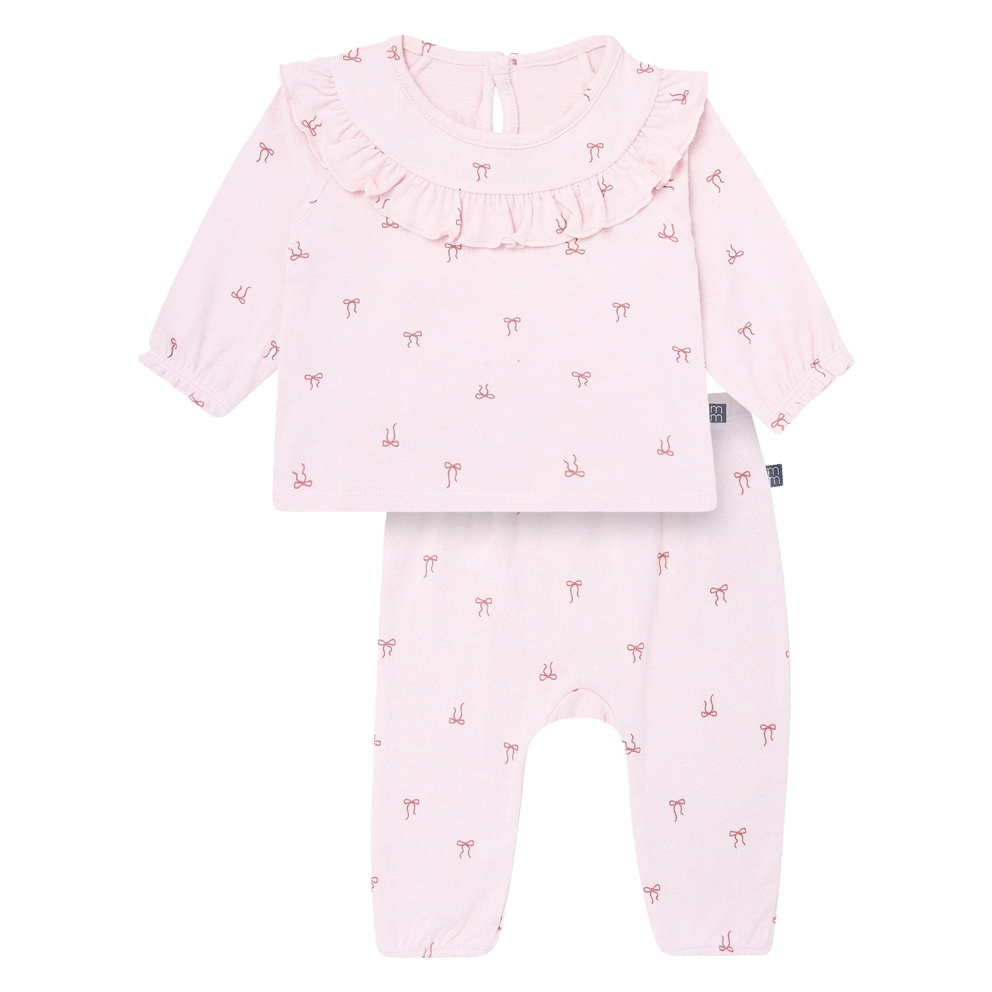Modern Moments by Gerber Baby Girl Hacci Outfit Set With Ruffle, 2-Piece, Sizes 0/3 Months -24 Mo... | Walmart (US)