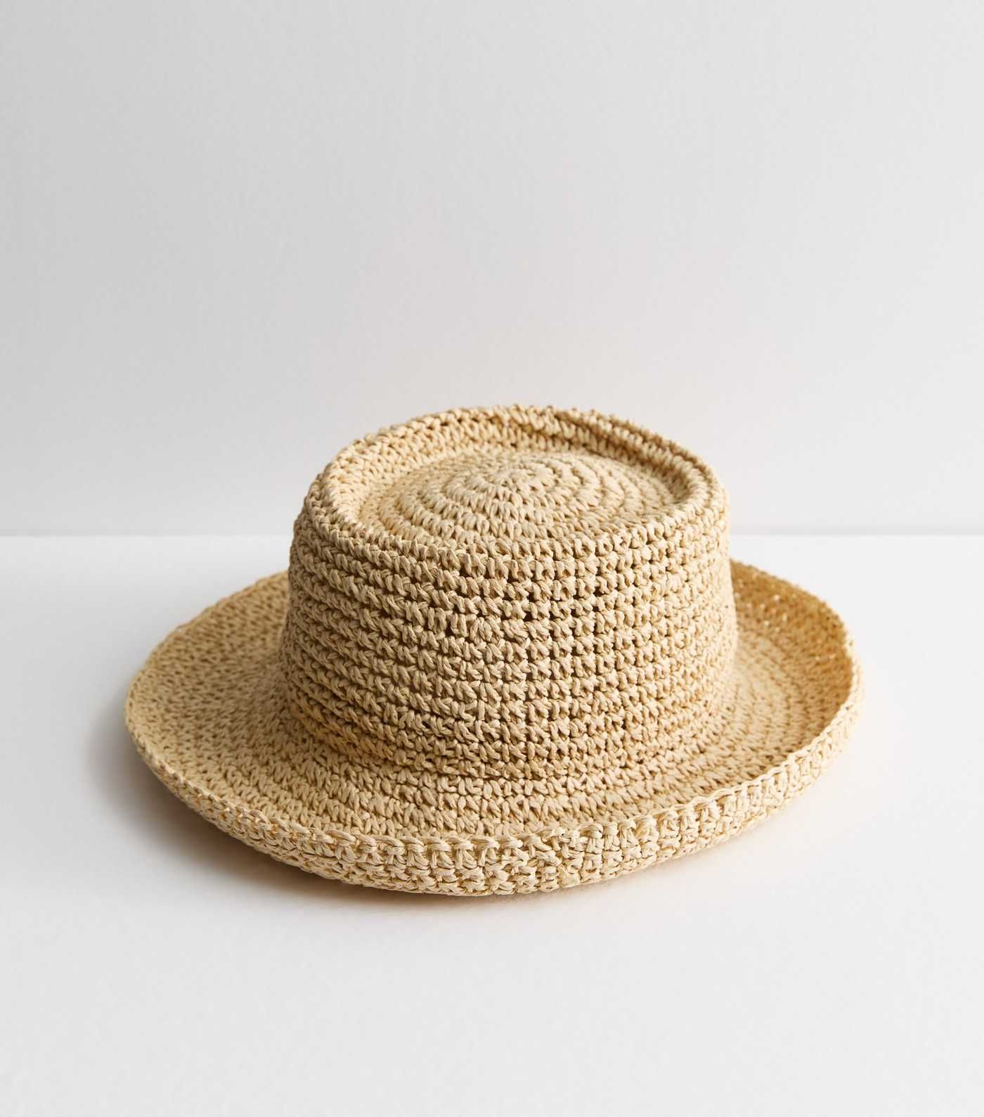 Beige Straw Effect Structured Sun Hat  | New Look | New Look (UK)