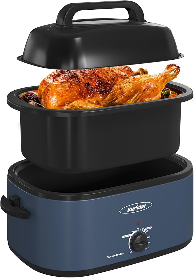 Sunvivi Roaster Oven, 24 Quart Electric Roaster Oven with Glass Lid, Turkey Roaster Oven Buffet w... | Amazon (US)