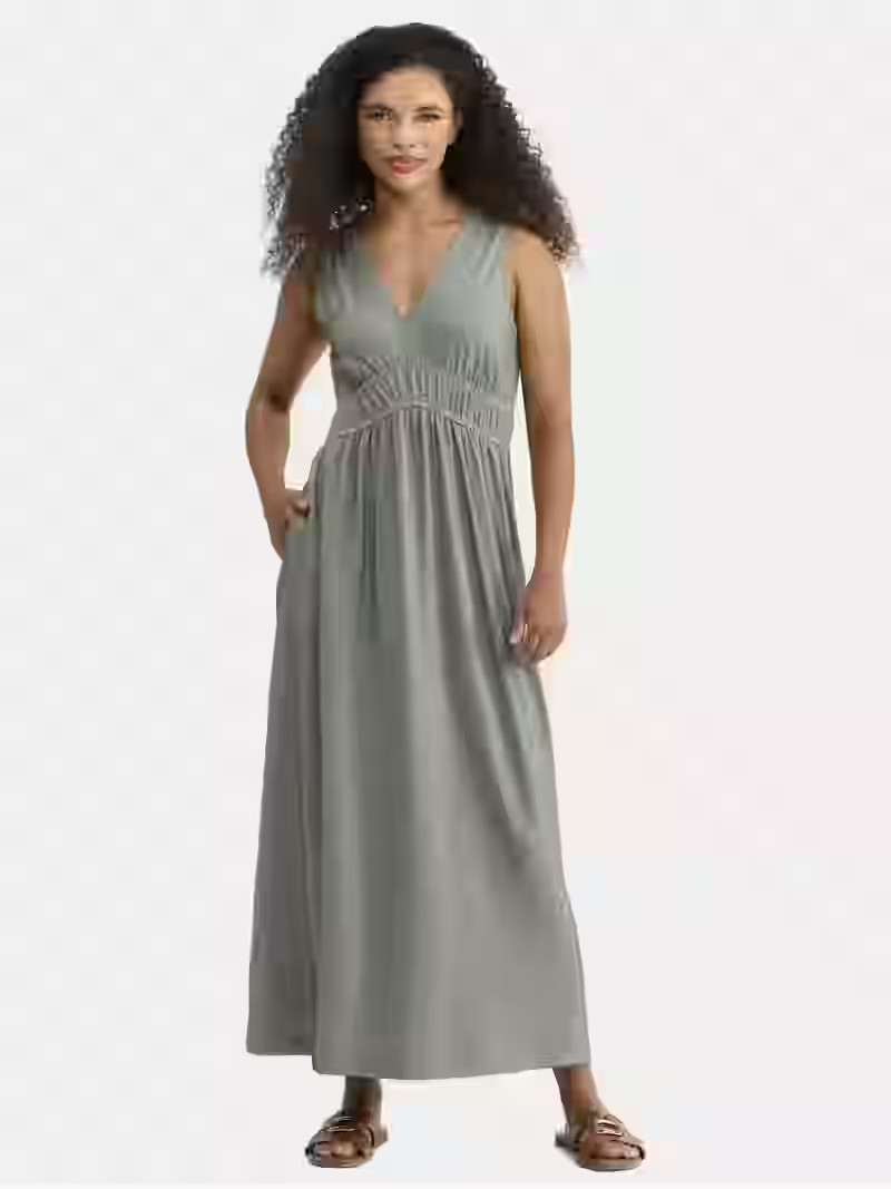 Time and Tru Women's Sleeveless Smocked Maxi Dress, Sizes XS-XXXL | Walmart (US)