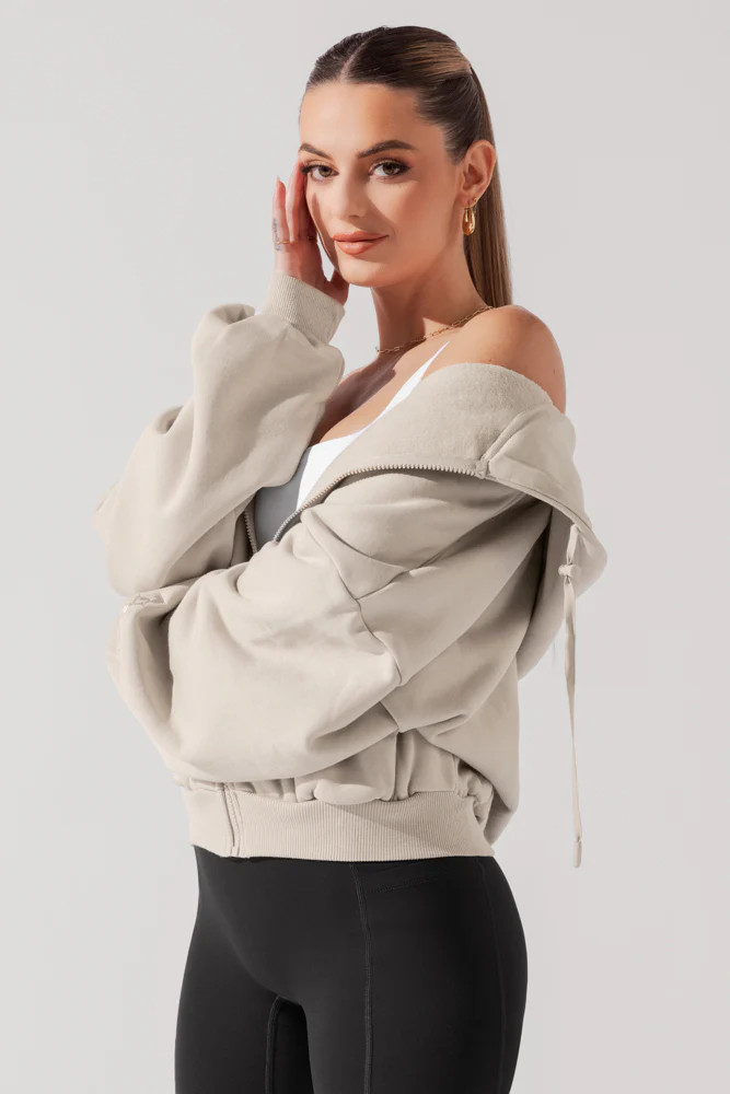 Zip Cloud Hoodie - Seashell | POPFLEX