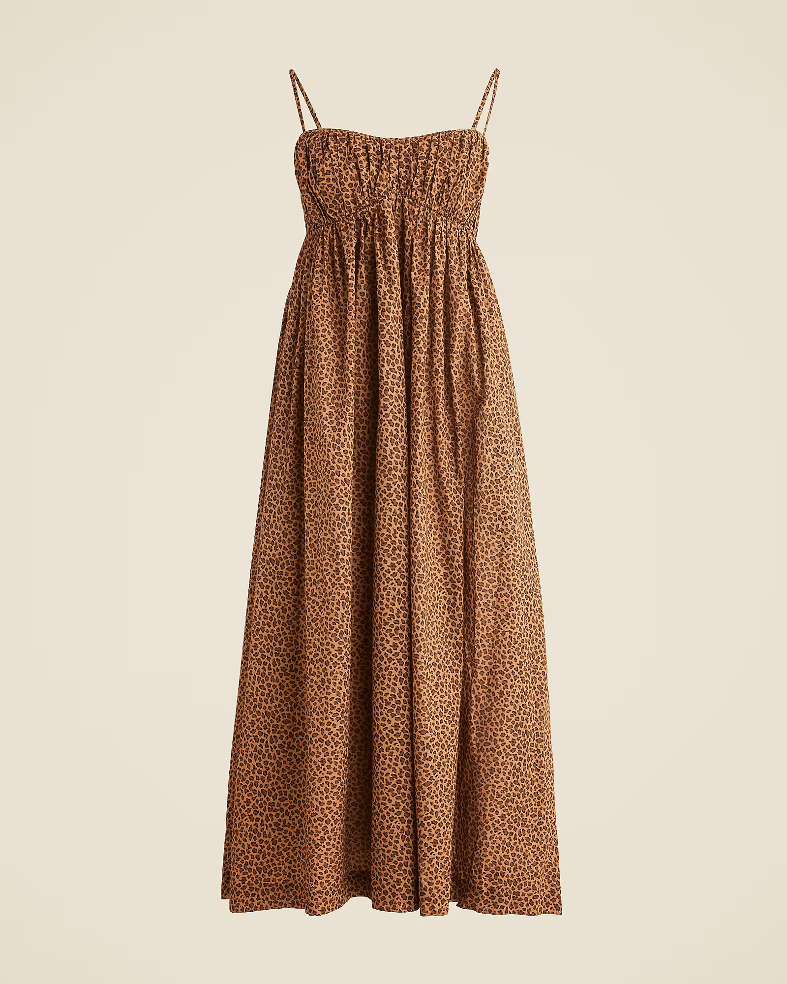 Cotton voile empire-waist dress in leopard print | J. Crew US