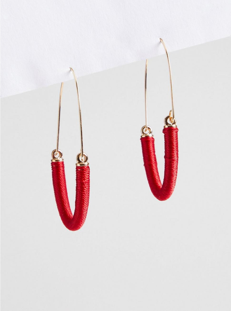 Thread Wrapped Drop Hoop Earring | Torrid (US & Canada)