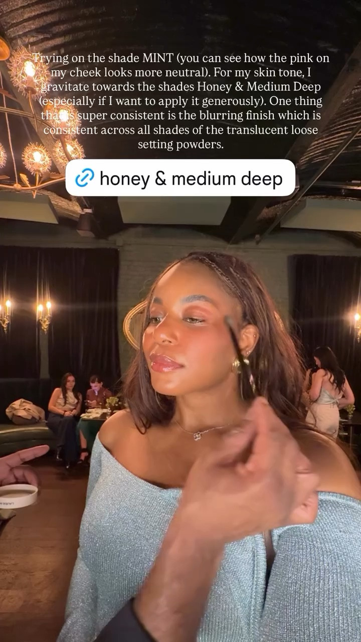 Trying the new mint shade of the Laura mercier setting powder! The green shade does a great job of neutralizing red tones. Personally, I prefer the honey and medium shades but all are amazing and translucent - perfect for setting your makeup … For more links to spring outfits 2026, easter dress women, easter outfits women, date night outfits, vacation outfits beach, spring dresses, easter basket ideas, work outfits, country concert outfits, follow me on LTK! ✨

#LTKBeauty #LTKSeasonal #LTKspring