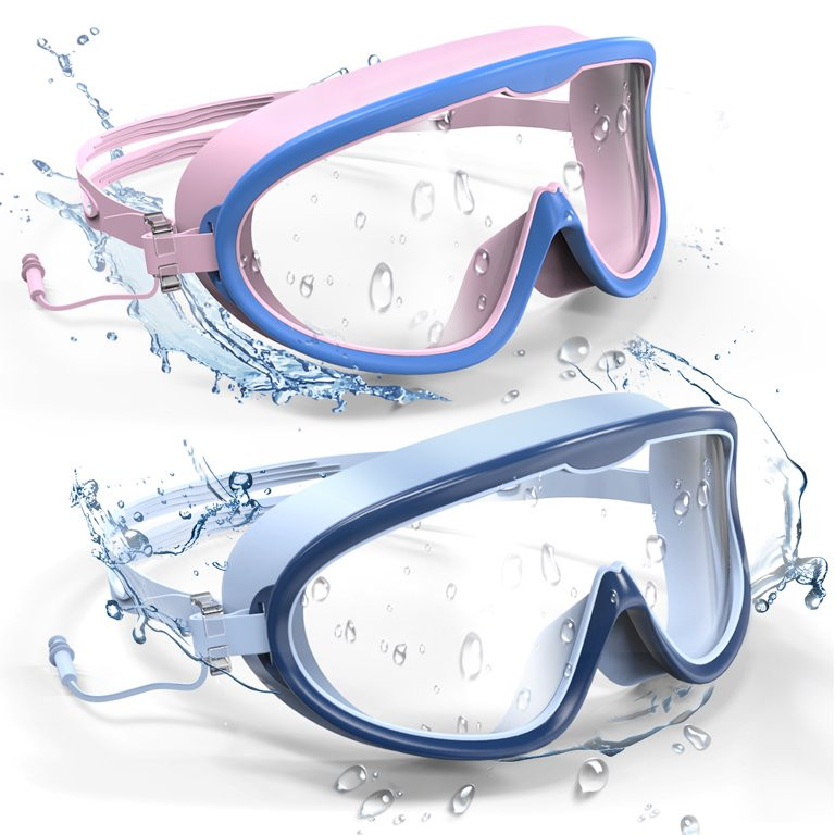 Kids Swim Goggles for Kids 3-15, 2024 Upgraded Design with Ear Nose Plug, 2 Pack Swimming Goggles... | Walmart (US)