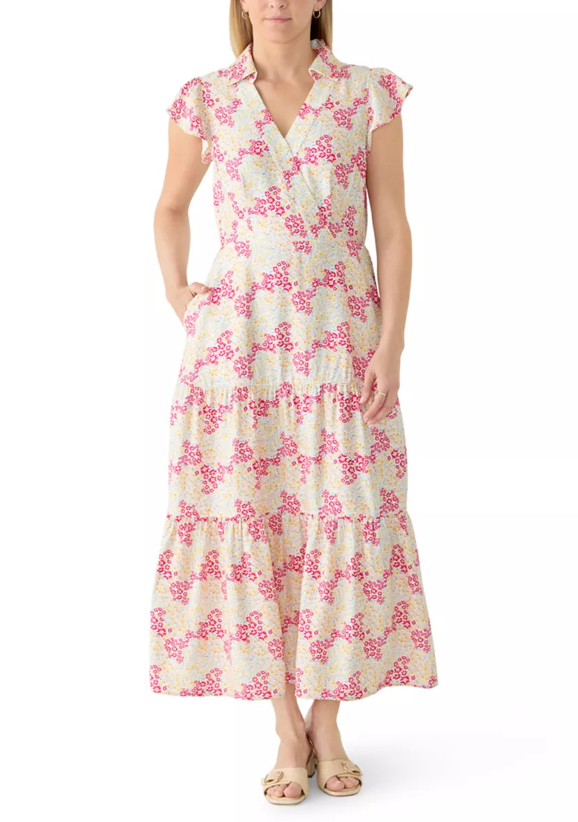 Women's Collared Tiered Midi Dress | Belk