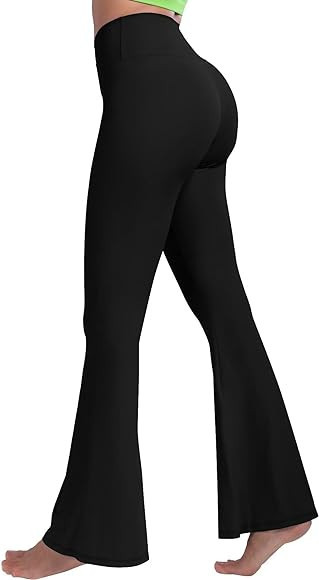 Sunzel Elerib Ribbed Crossover Flared Leggings for Women, High Waisted Tummy Control Casual Bootc... | Amazon (US)