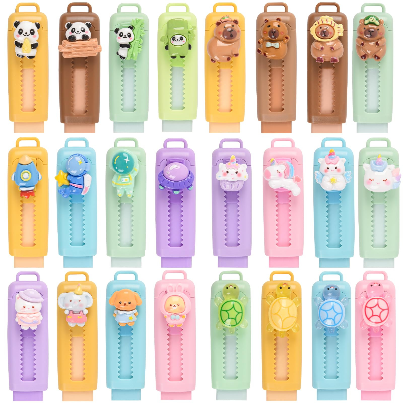 24 Pcs Cute Retractable Eraser for Pencils Cute School Supplies Kawaii Erasers for Kids Fun Carto... | Amazon (US)