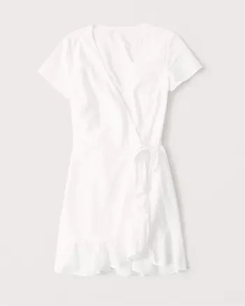 Ruffle Hem Wrap Dress | Abercrombie & Fitch (US)