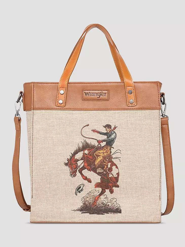 Women's Buckin' Horse Tote Bag in Dark Tan | Wrangler
