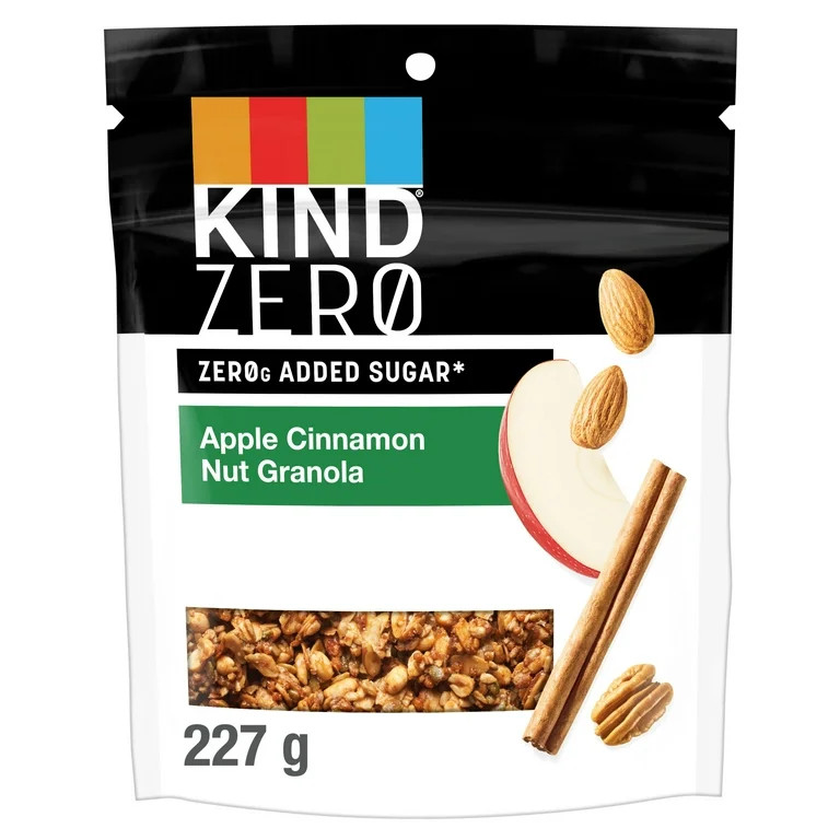 KIND ZERO Added Sugar Nut Granola, Apple Cinnamon, Gluten Free, 8oz Pouch, 1 Count | Walmart (US)