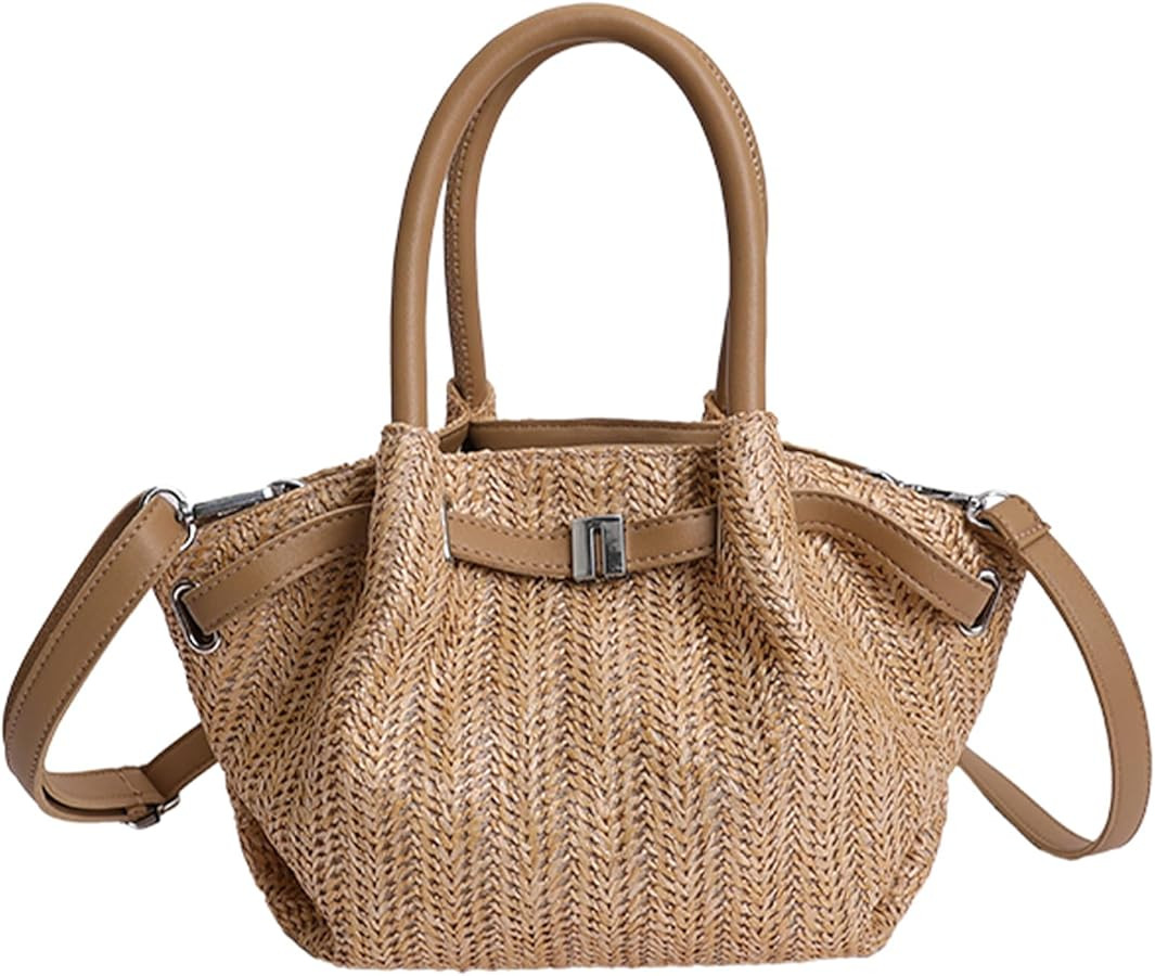 Straw Tote Bag for Women Summer Straw Crossbody Handbag Small Woven Beach Purse for Women Vacatio... | Amazon (US)
