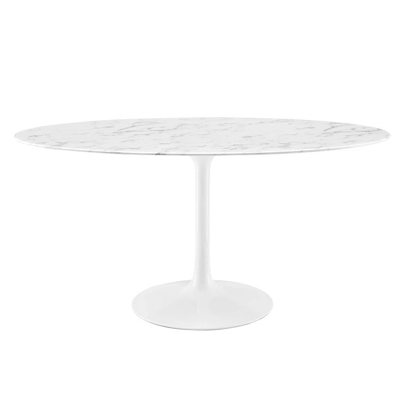 Modway Lippa Oval Artificial Marble Dining Table | Wayfair North America