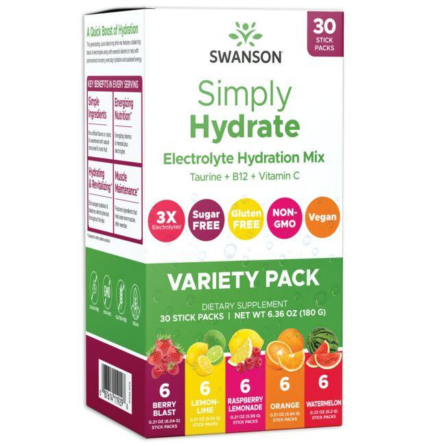 Simply Hydrate Electrolyte Hydration Mix - Variety Pack | Swanson