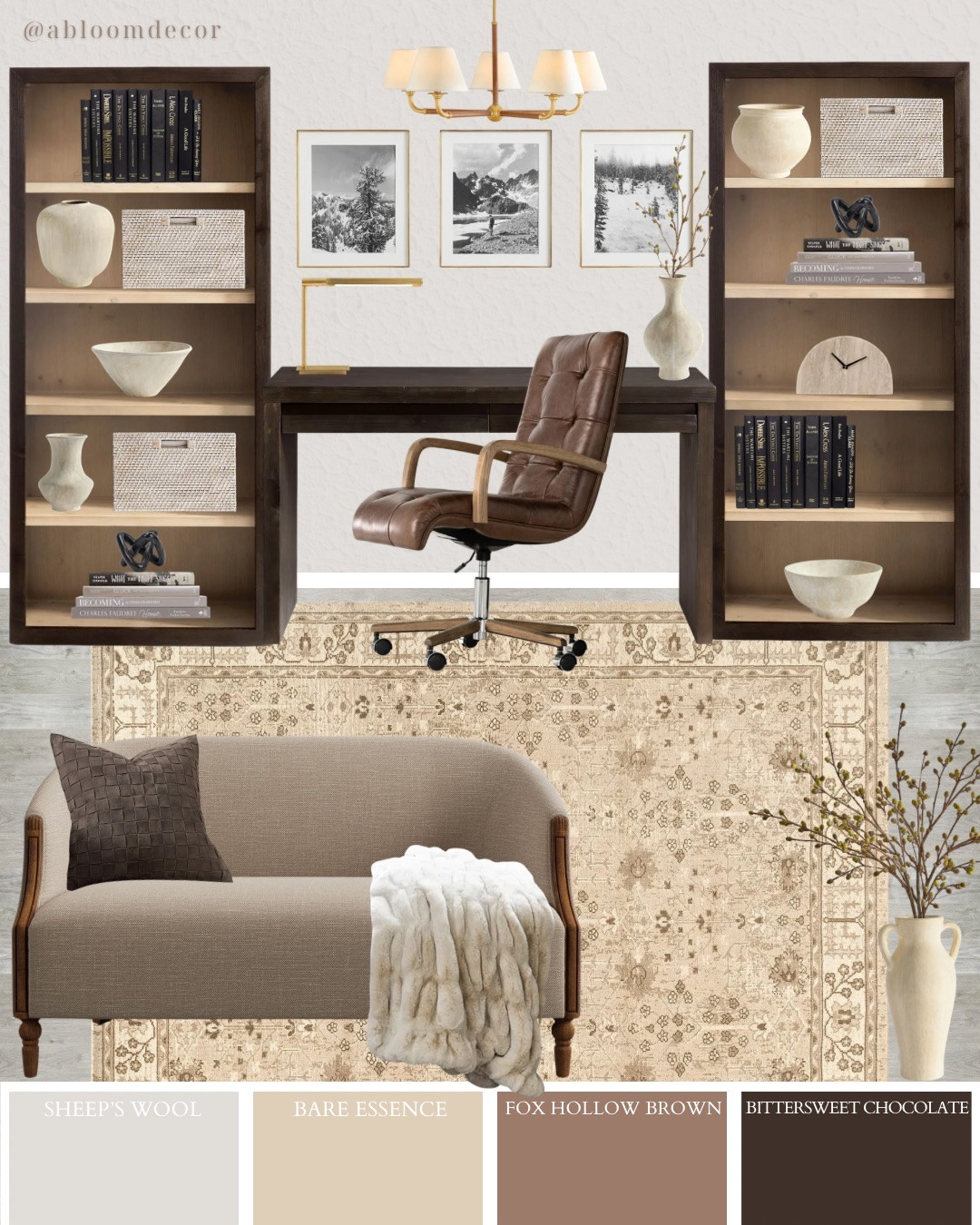 Dark Wood Cabin Style Home Office Design

#LTKHome