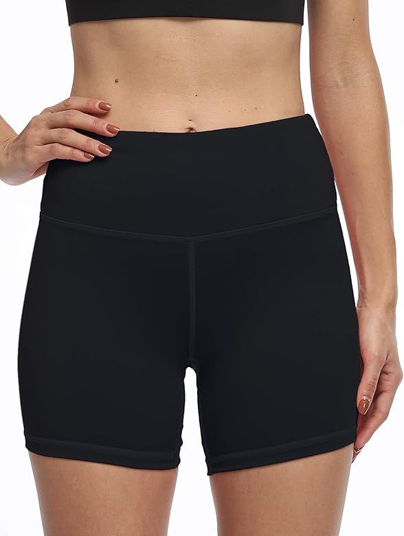 High Waist Tummy Control Workout Biker Running Yoga Shorts with Pockets for Women | Amazon (US)