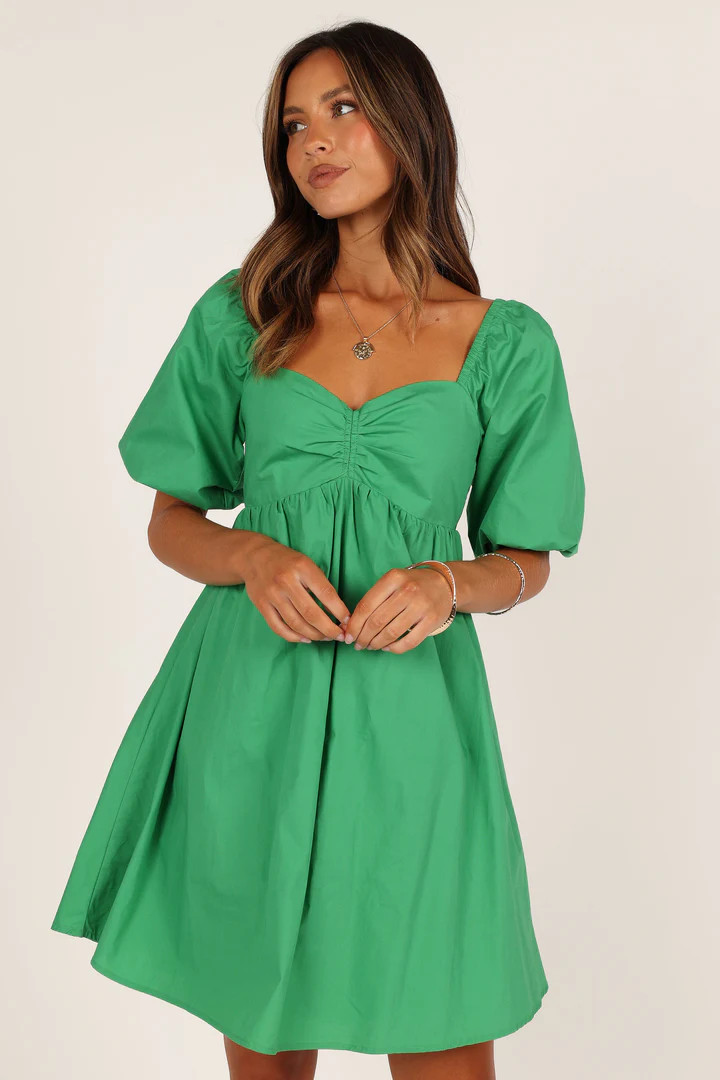 Lionel Puff Sleeve Midi Dress - Green | Petal & Pup (US)