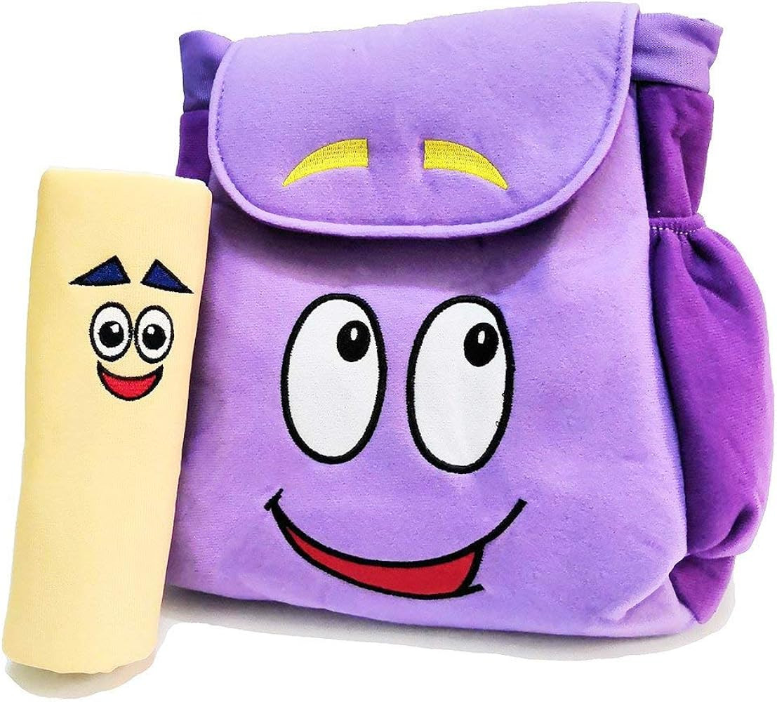 12inch Dora Explorer Backpack Rescue Bag with Map,Pre-Kindergarten Toys Purple Plush Backpack (Do... | Amazon (US)