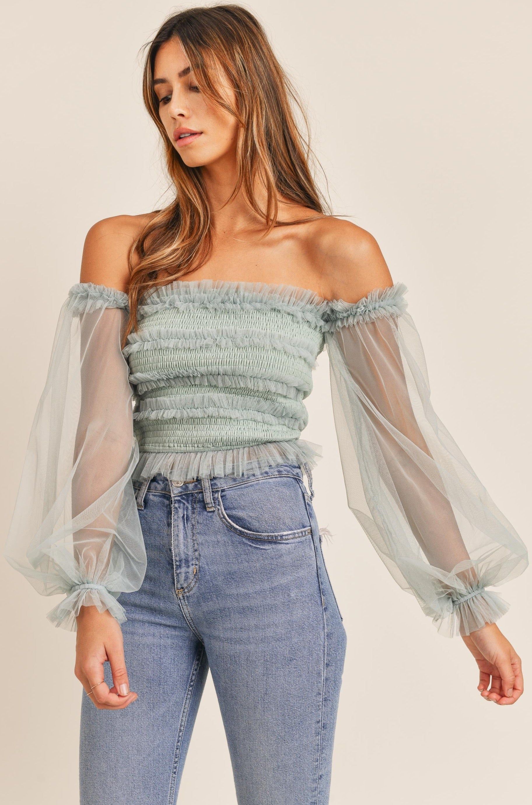 Once Upon A Dream Top Sage | Ooh La Luxe