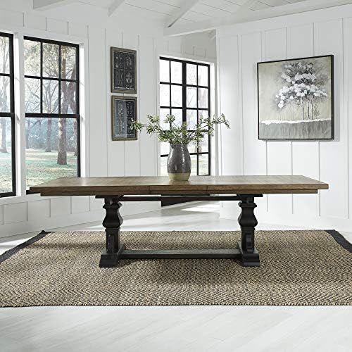 Liberty Furniture Industries Harvest Home Trestle Table, W40 x D104 x H30, Black/Brown | Amazon (US)