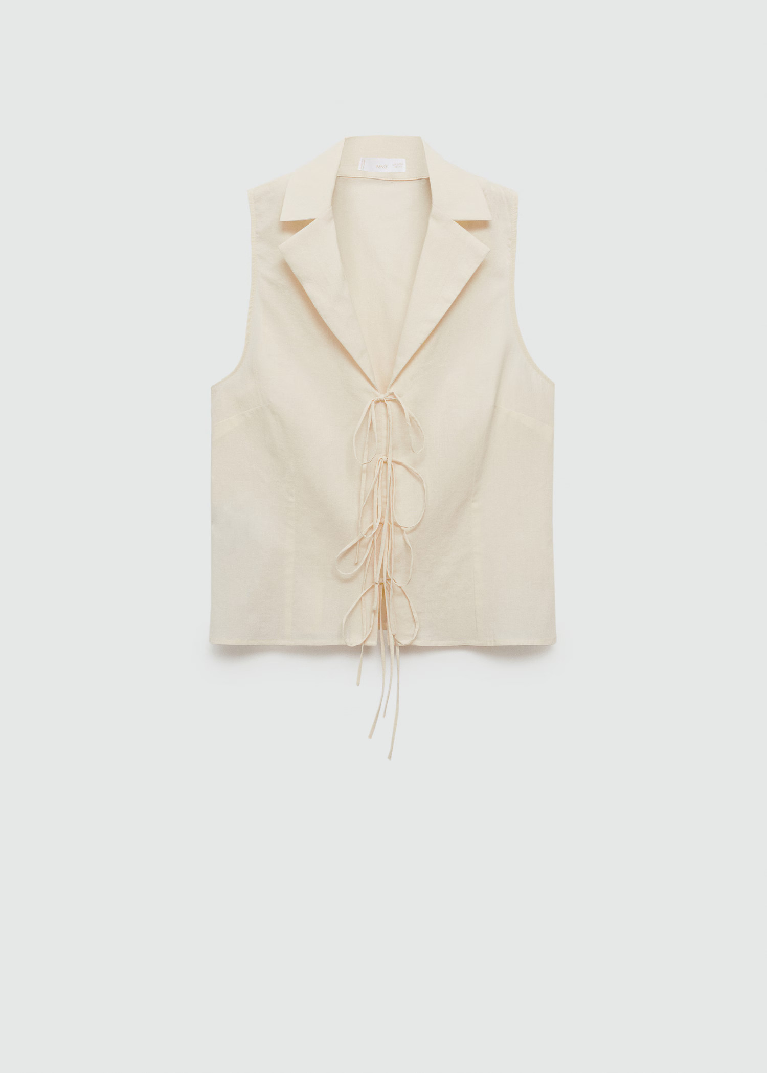 Sleeveless blouse with bows | MANGO (US)