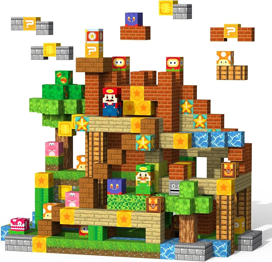 Magnetic Blocks Magnet Building Toys - 154Pcs STEM Building Game Montessori Sensory Toys for Kids... | Amazon (US)