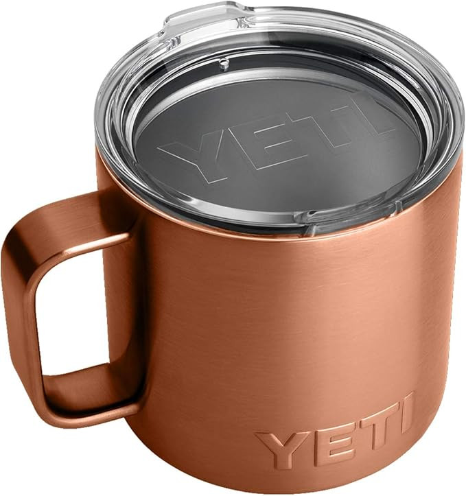 YETI Rambler 14 oz Mug, Stainless Steel, Vacuum Insulated with Standard Lid, Copper | Amazon (US)