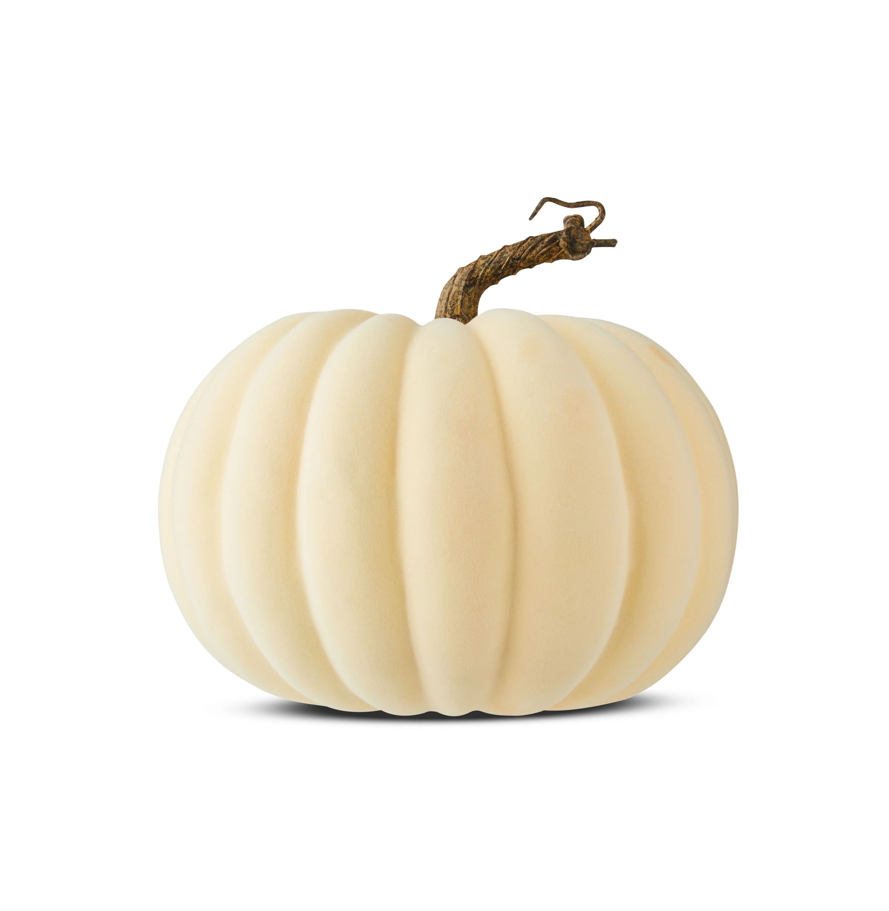 Harvest Cream Flocked Pumpkin, by Way To Celebrate | Walmart (US)