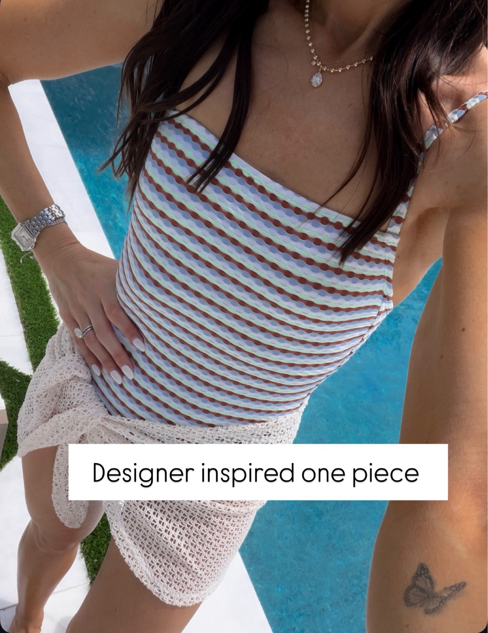 designer inspired one piece but make it affordable. the fit is so flattering and the texture makes it feel way more expensive than it is. perfect for pool days, beach trips, or throwing on with a coverup

one piece swimsuit, designer inspired, affordable swimwear, summer swim, beach outfit, poolside style, vacation outfits, resort wear, textured swimsuit, annabrstyle 

#LTKSwim #LTKTravel #LTKSeasonal