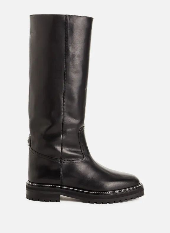 Bottes Yomi en cuir doublé de shearling - Noir | Printemps.com (FR)