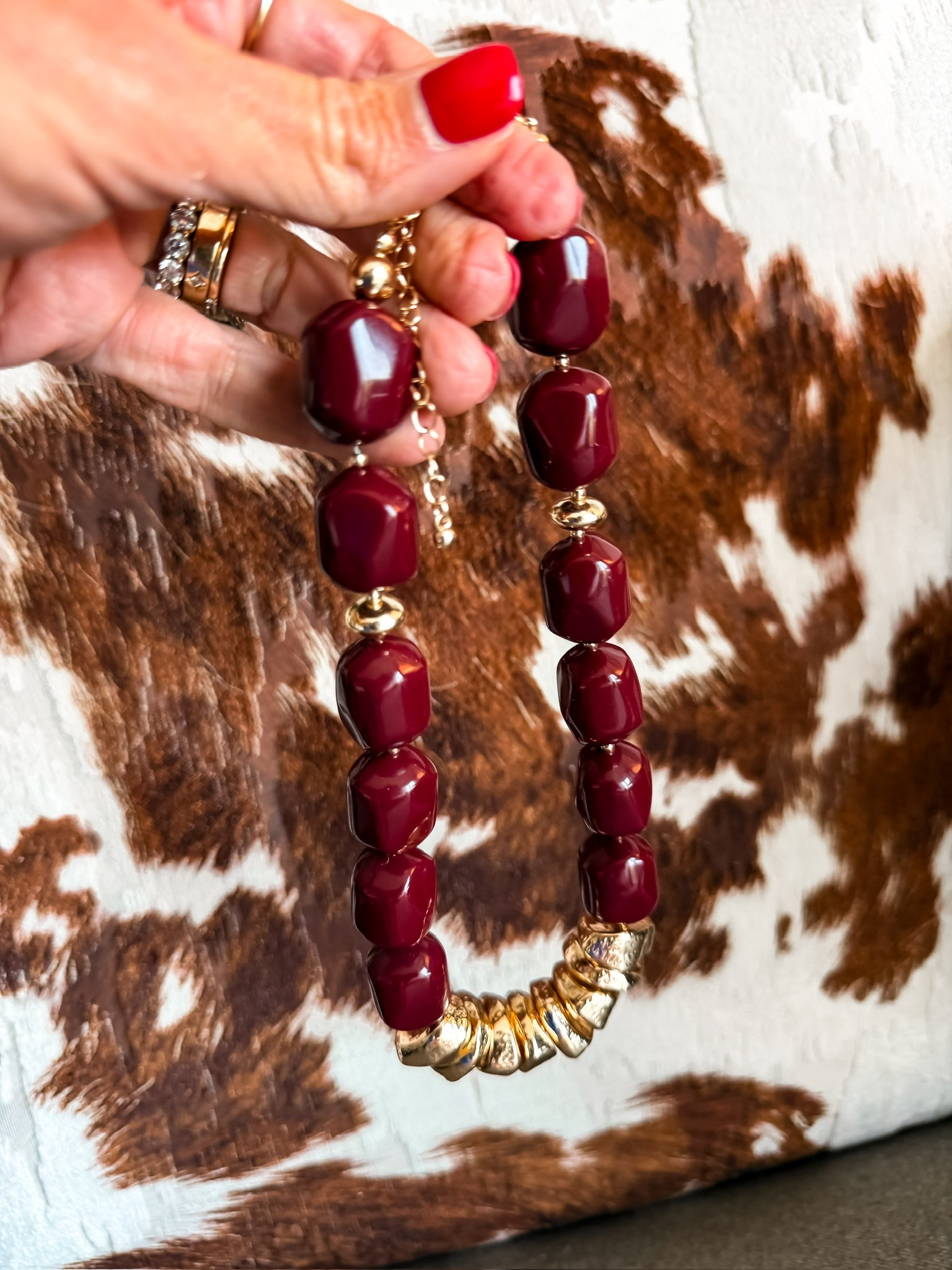 This burgundy statement necklace is such an easy way to bring richer fall color into a simple outfit. The chunky beads and gold accents make it perfect with tanks, sweaters, denim, or dresses when you want one accessory to do all the work.

burgundy necklace, statement necklace, fall jewelry, gold accent jewelry, chunky bead necklace, fall accessories, outfit accessories, themominstyle

#LTKootd #LTKSeasonal #LTKOver40