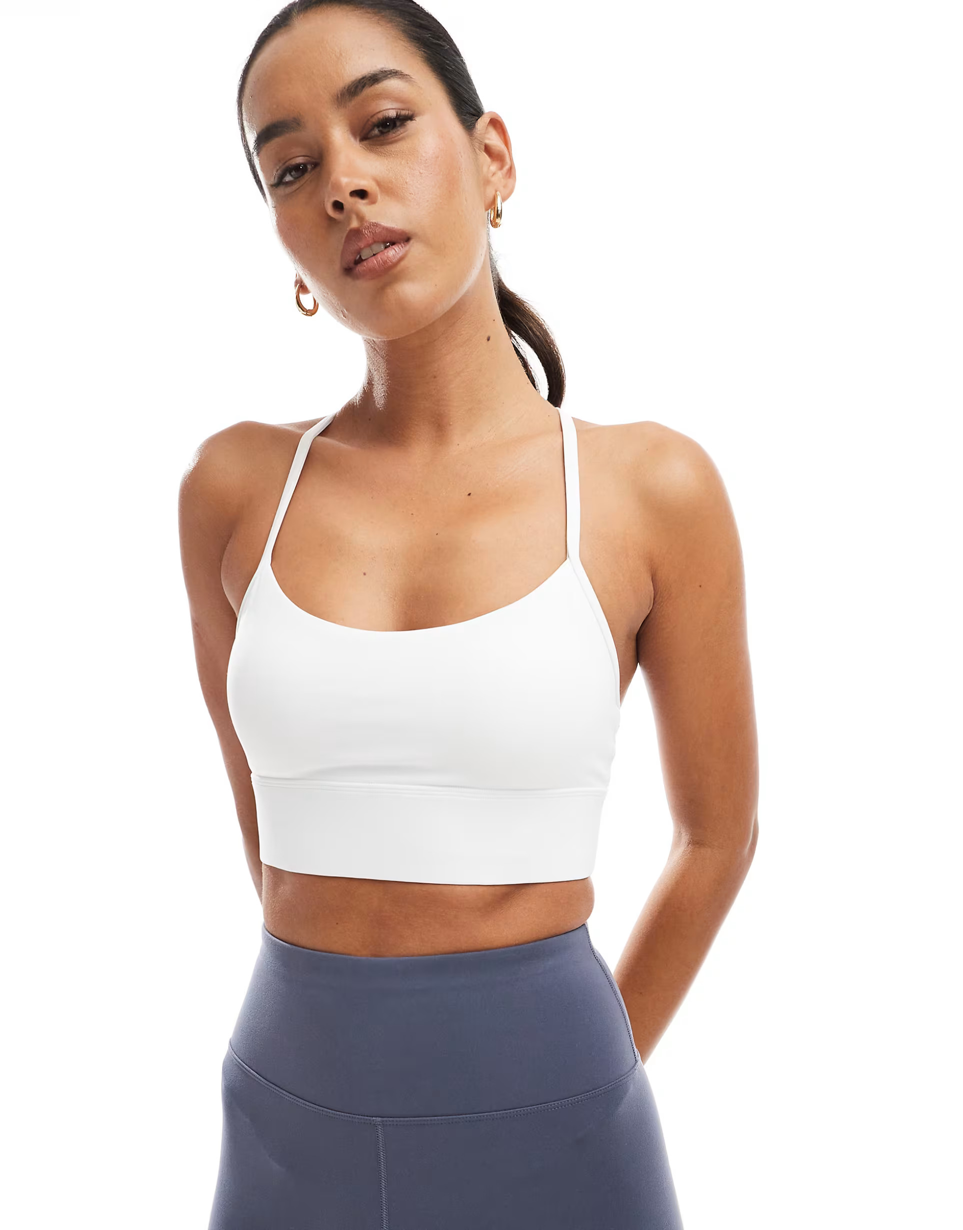 Agon Strappy sports bra in white | ASOS | ASOS (Global)
