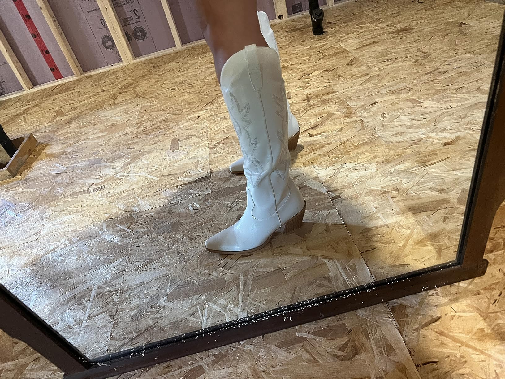 Pasuot Rhinestone Cowboy Boots for Women - Wide Calf Knee High Cowgirl Boots with Side Zipper and... | Amazon (CA)