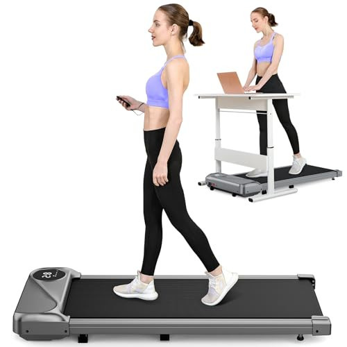 THERUN Walking Pad Treadmill Under Desk, Portable Mini Treadmill for Home/Office, Walking Pad Treadmill 2.5HP, Walking Jogging Machine with 265 lbs Weight Capacity Remote Control LED Display | Amazon (US)