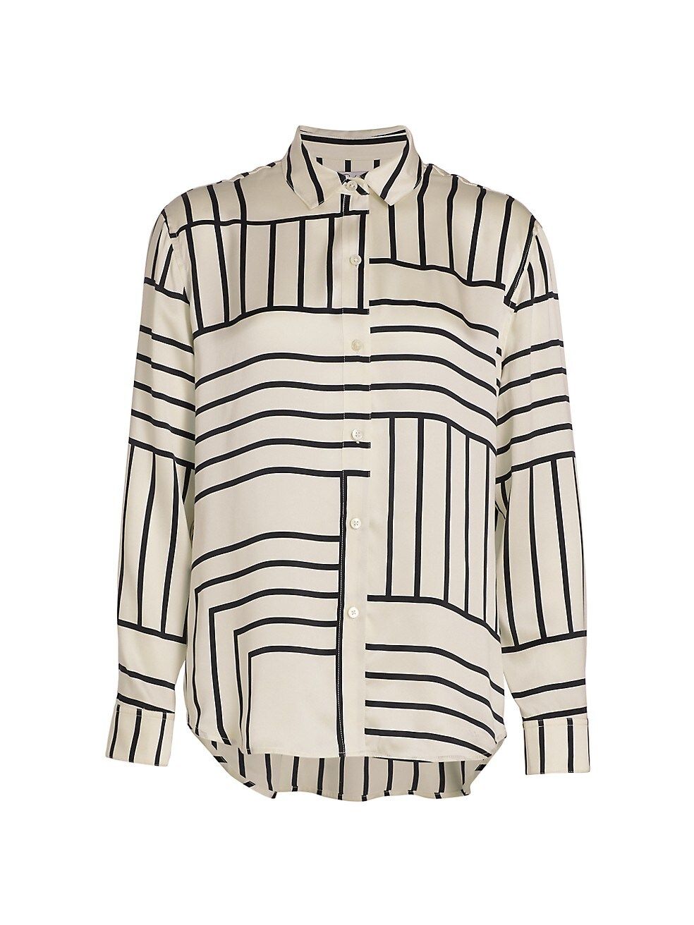 Mara Printed Silk Charmeuse Button-Front Shirt | Saks Fifth Avenue