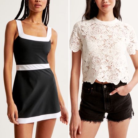 Abercrombie spring outfits, traveler dress, black and white outfit, crochet top 

#LTKstyletip