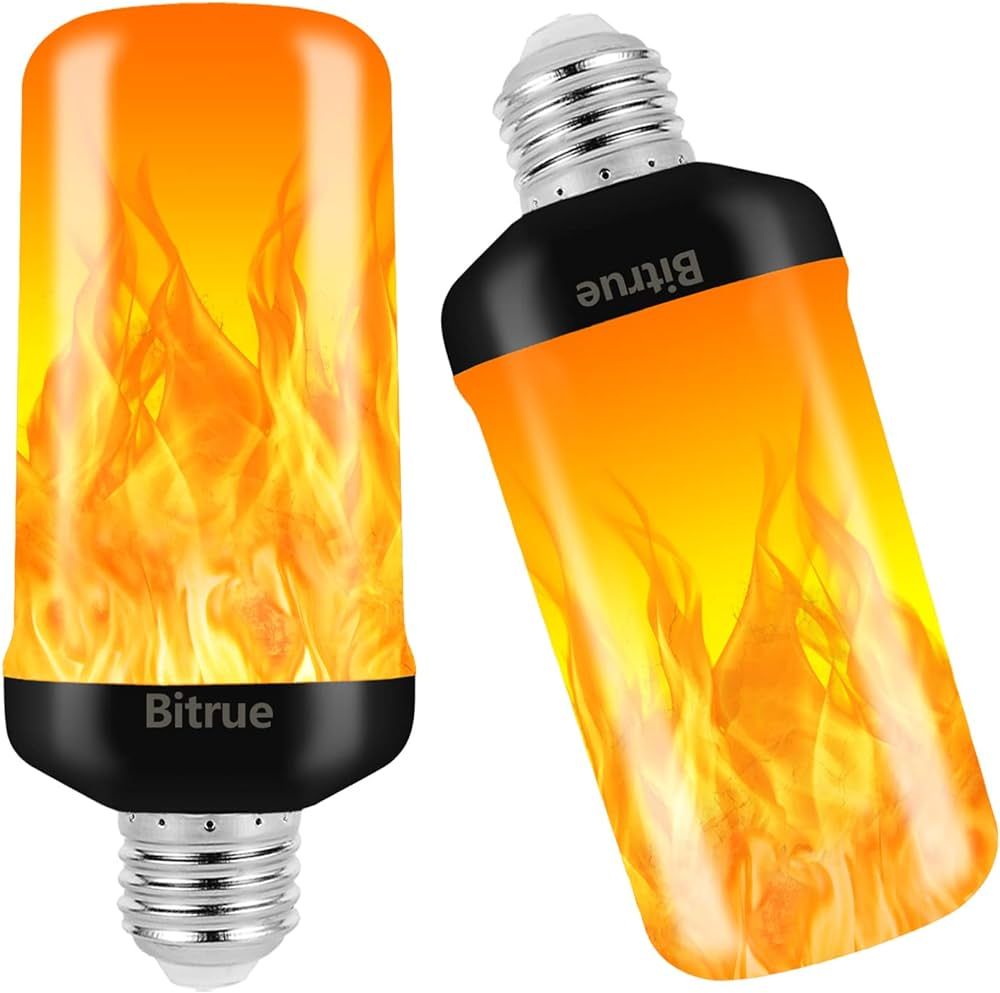 Bitrue LED Flame Effect Light Bulb, 4 Modes Flame Light Bulbs, E26 Base Fire Light Bulb with Grav... | Amazon (US)
