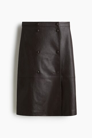 H & M - Coated Wrap Skirt - Brown | H&M (US + CA)