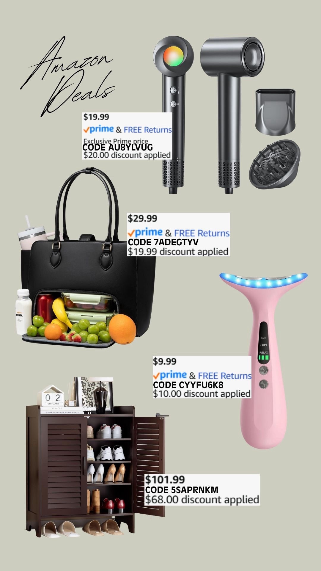 PROMO CODE DEALS ON AMAZON!

Promo codes are entered are on the check out screen where you select payment method. 

Codes & coupons only work for a limited time! If you get an error, it may have maxed the color/size you selected.. so try another one. Sometimes it helps to check out one item at a time! 

SCREENSHOT TO EASILY COPY/PASTE PROMO CODE AT CHECKOUT! 


#LTKSaleAlert